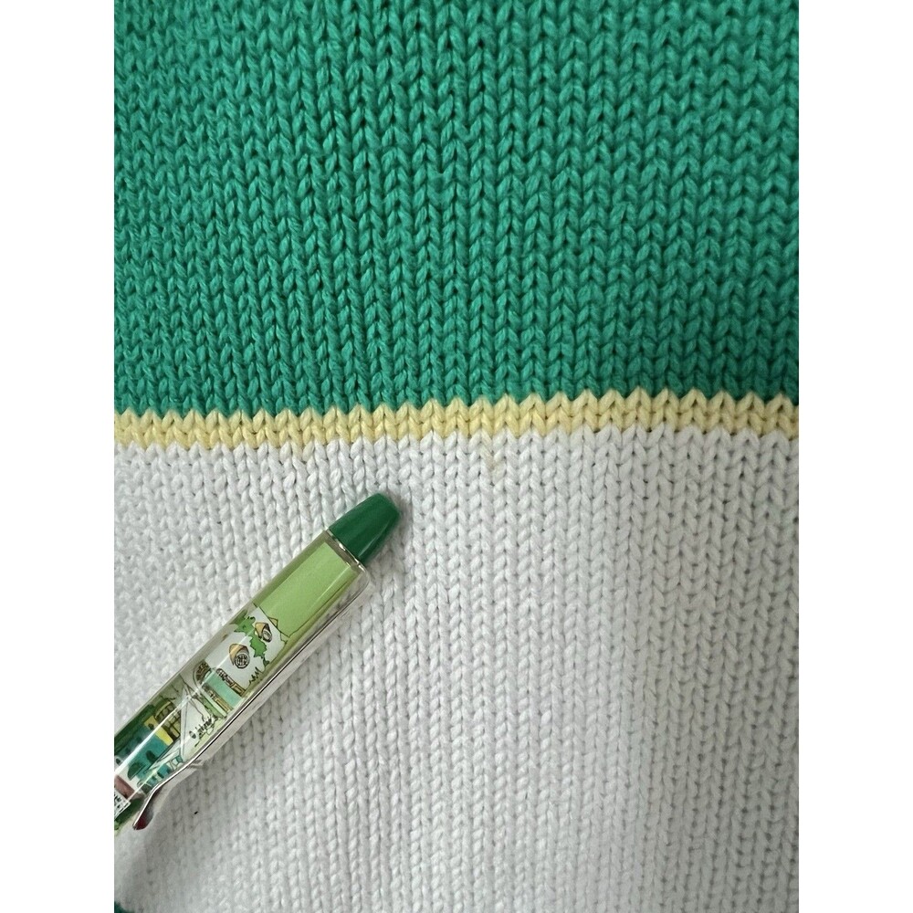 Vintage 90s Lands End Womens S/M Stripe Color Block Knit Crewneck Sweater Preppy - Picture 7 of 9